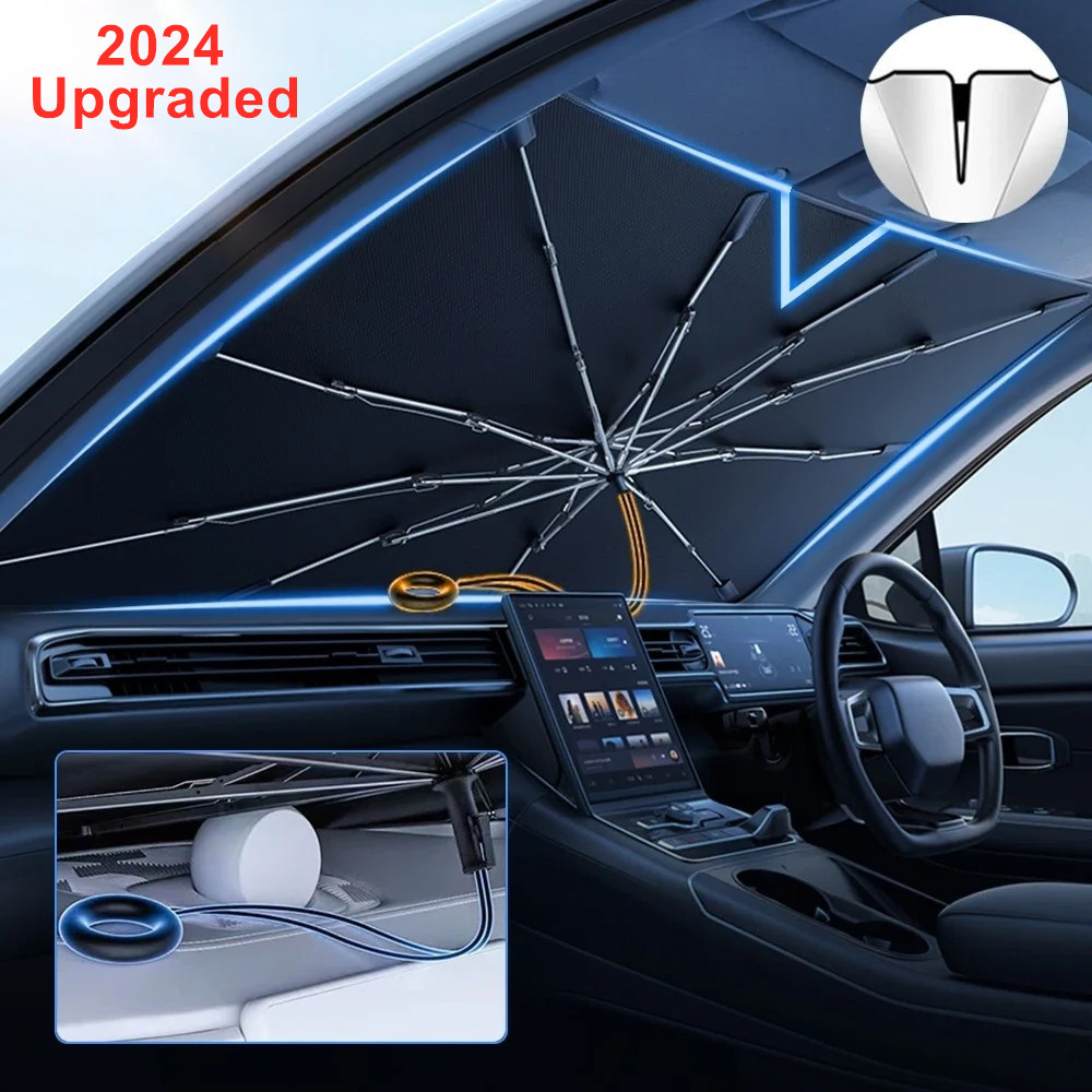 Nueva sombrilla mejorada para  - Car Sunshade Windshield Umbrella Foldable reseña y precio