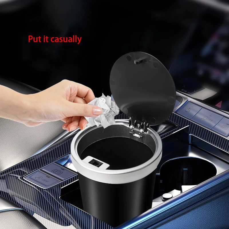 Para portavasos, almacenamient - Waterproof Car Trash Can With Lid reseña y precio
