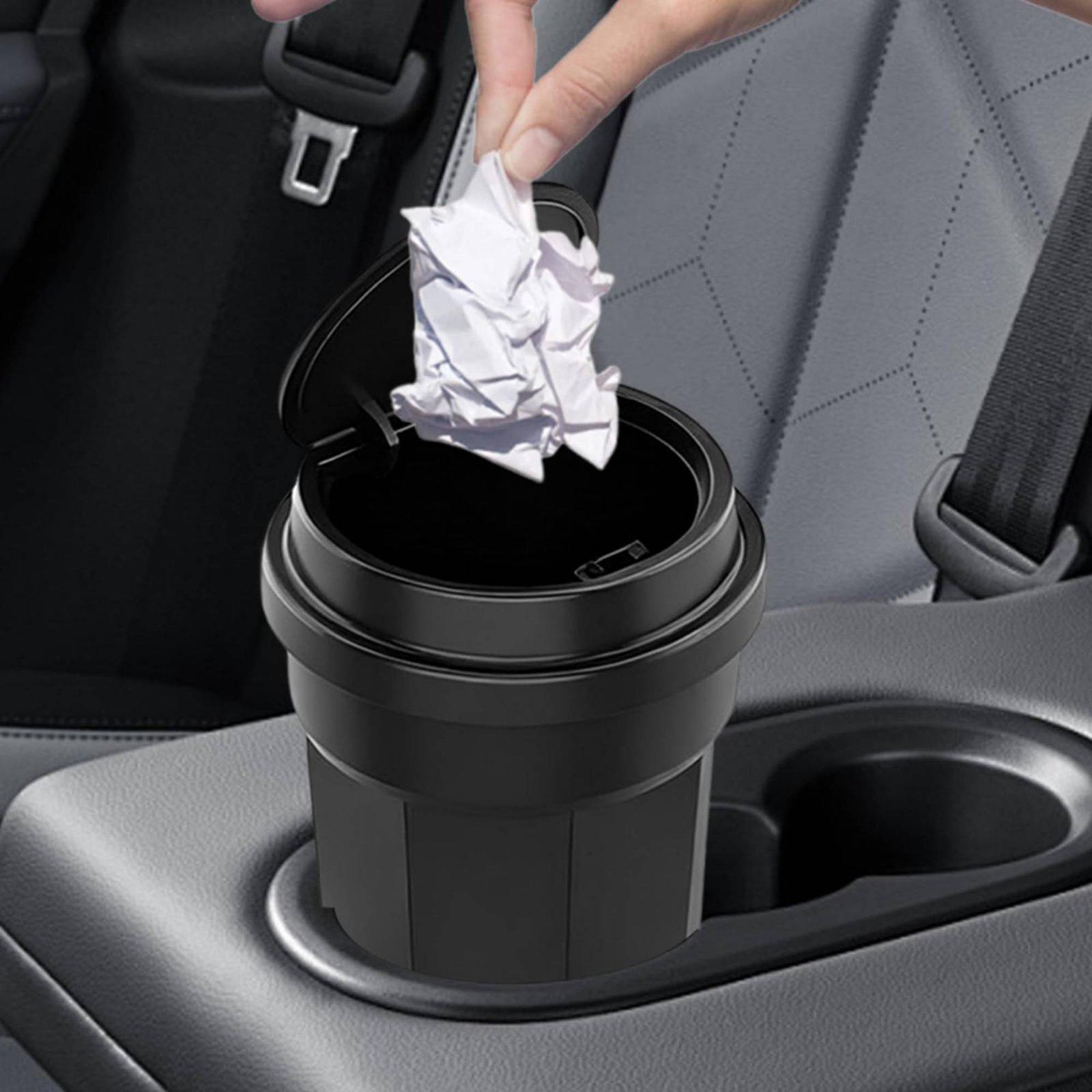 Cubo de basura para coche con  - Waterproof Car Trash Can With Lid reseña y precio