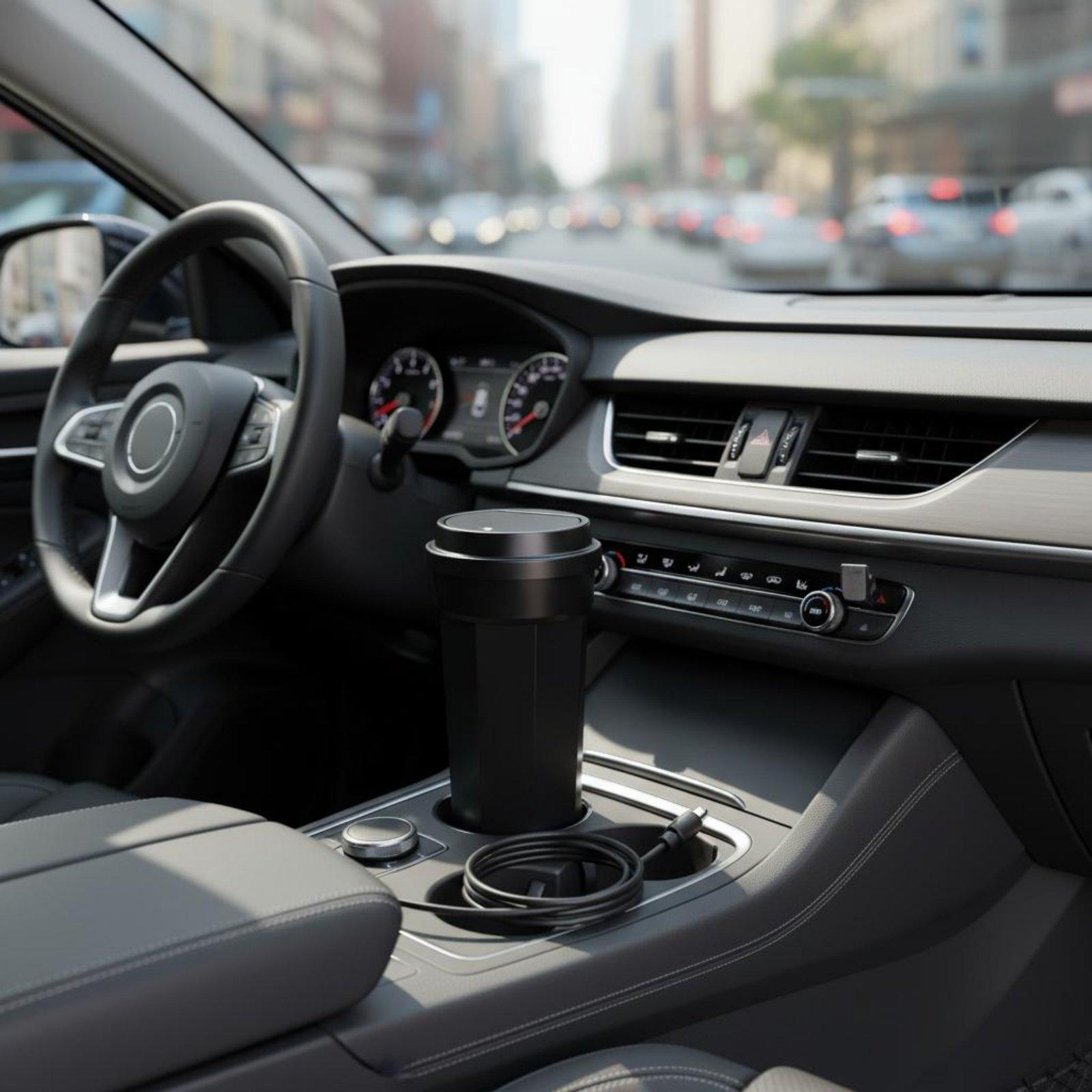 Cubo de basura para coche con  - Waterproof Car Trash Can With Lid reseña y precio