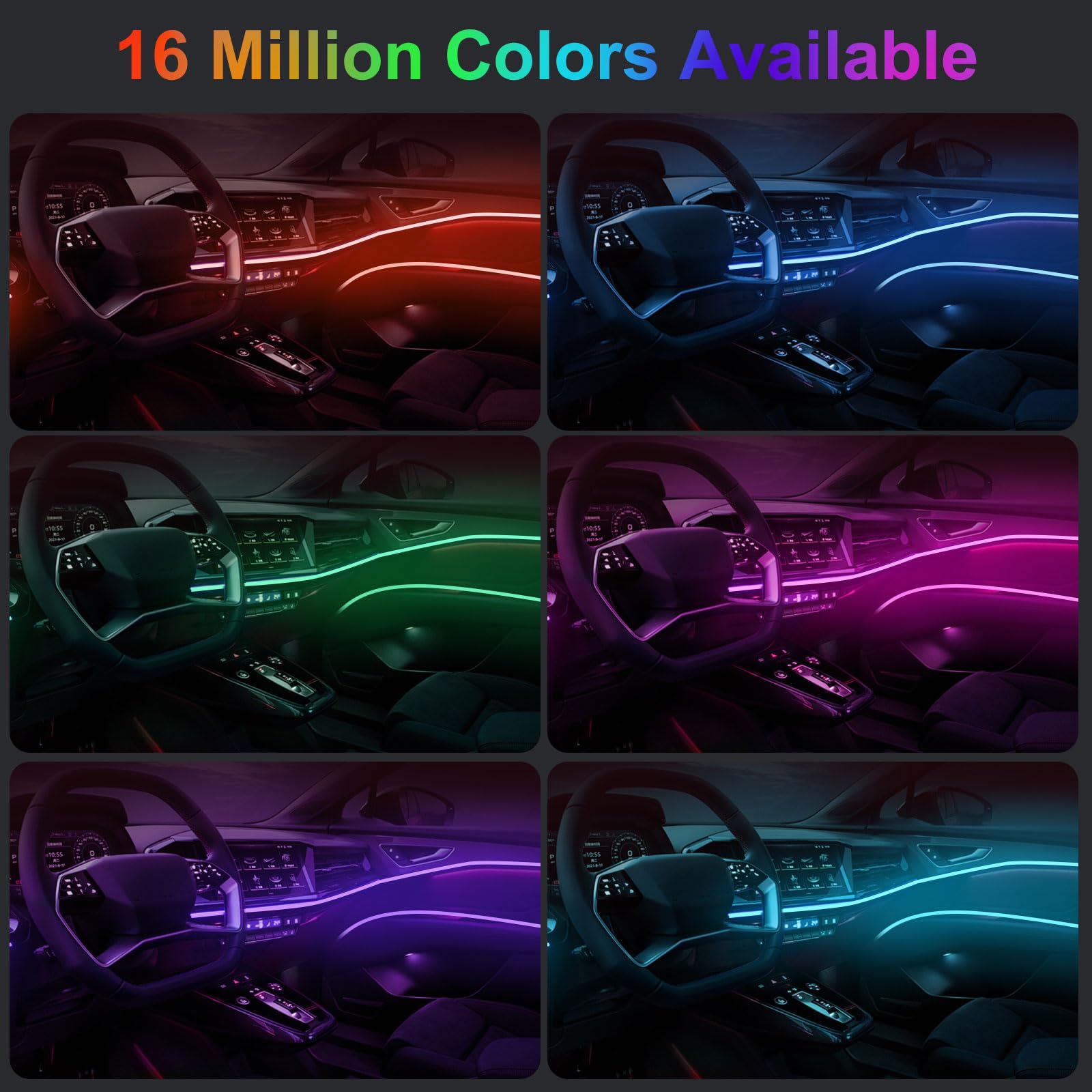 Tira de Luces LED RGB de 12V,  - Led Ambient Interior Car Lights App Control reseña y precio