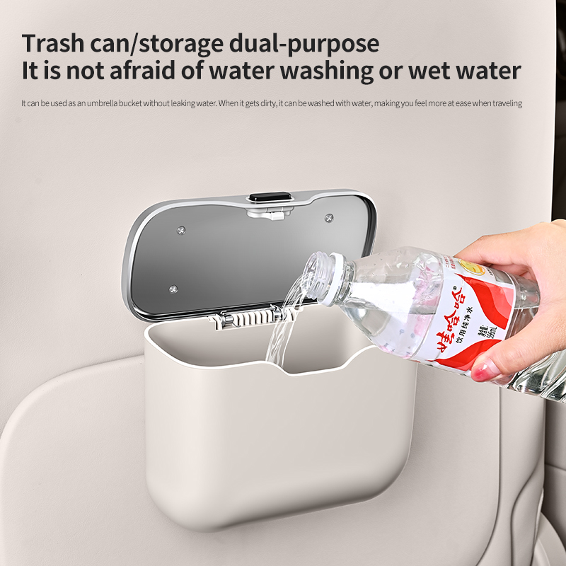 Cubo de basura para coche con  - Waterproof Car Trash Can With Lid reseña y precio